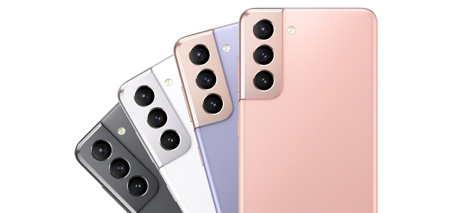 왼쪽부터 차례대로 팬텀 블랙, 팬텀 실버, 팬텀 바이올렛, 팬텀 핑크 제품 뒷면이 시계방향으로 나열되어 보입니다.