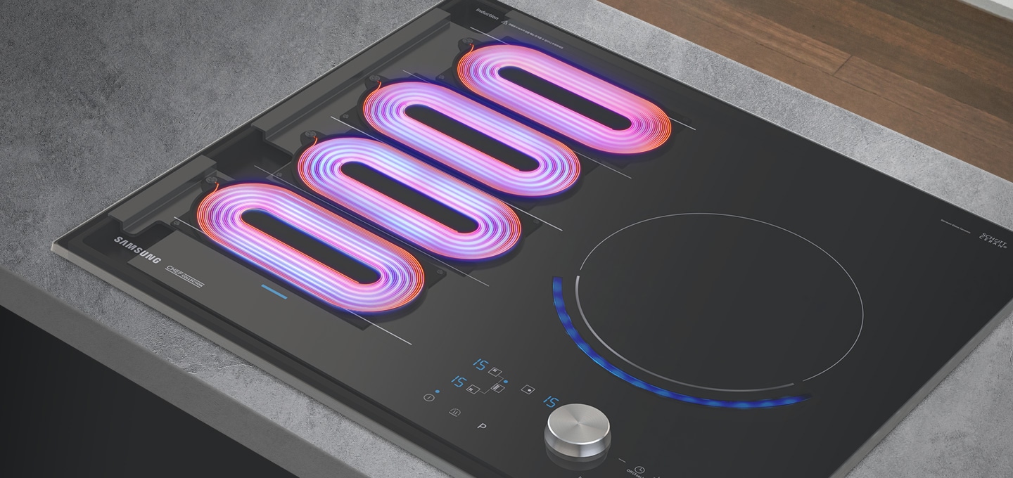 조리되어있는 전기레인지 모습입니다.