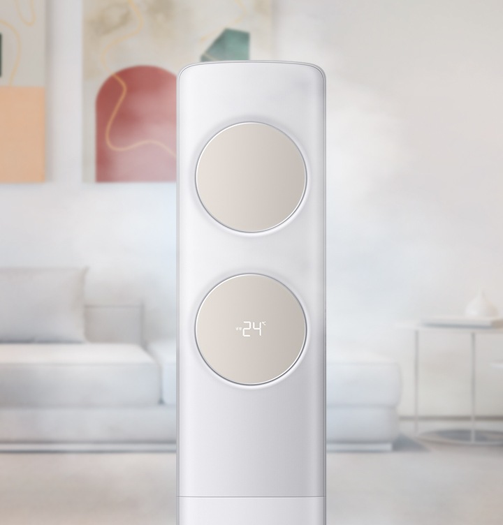 무풍냉방 중인 에어컨을 보여주고 있습니다.