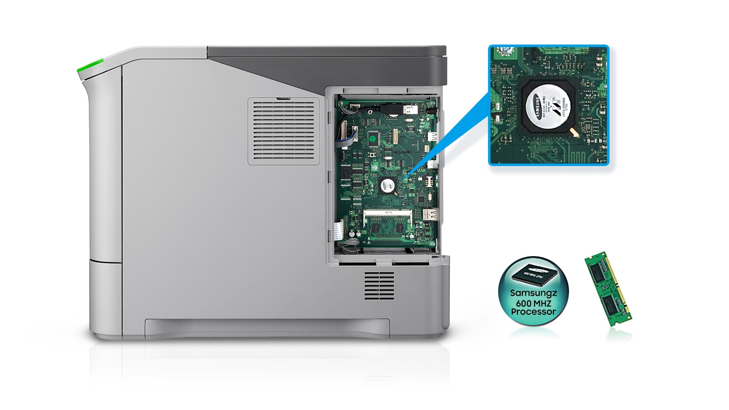 ML-5515ND 제품의 내부가 보이고 있습니다.
