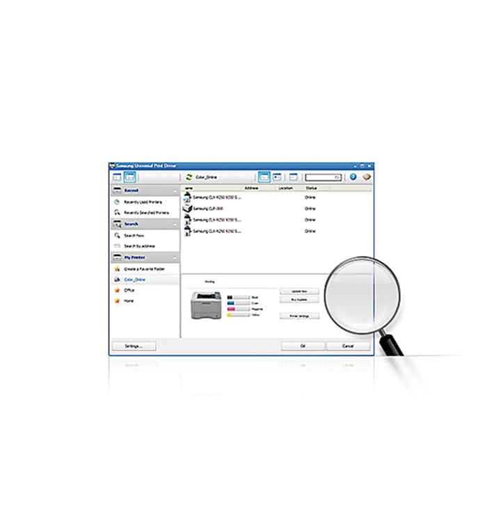 ML-5515ND 제품의 프린터 드라이브 화면이 보이고 있습니다.