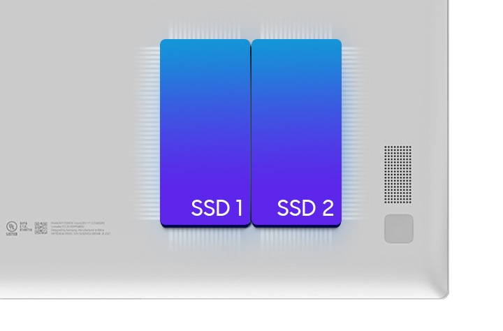 저장 공간이 부족할 때는 SSD를 추가하여 사용하세요. 2개의 SSD 슬롯을 활용하여 용량 부족 걱정 없이 사용할 수 있습니다.