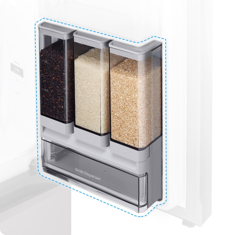 곡물 디스펜서 기능에 대해 이미지로 보여줍니다.