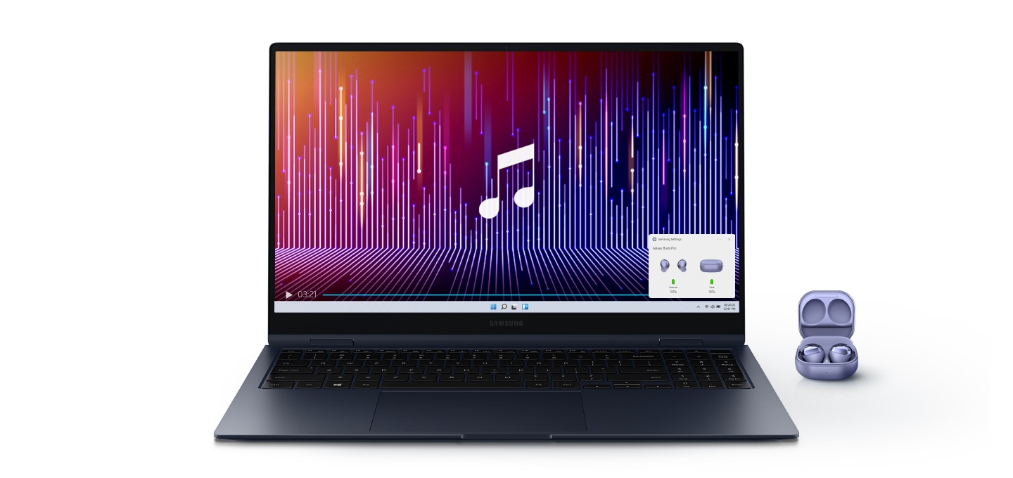 갤럭시 버즈의 케이스만 열면 간단하게 연결됩니다. 번거로운 연결 작업 없이 손쉽게 연결하여 음악을 즐겨 보세요.