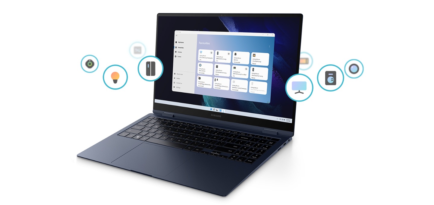 집에 있는 가전제품, 스마트 기기를 SmartThings를 통해 가볍게 제어해보세요. SmartThings Find 기능을 사용하면 잊어버린 갤럭시 제품도 찾아낼 수 있습니다.