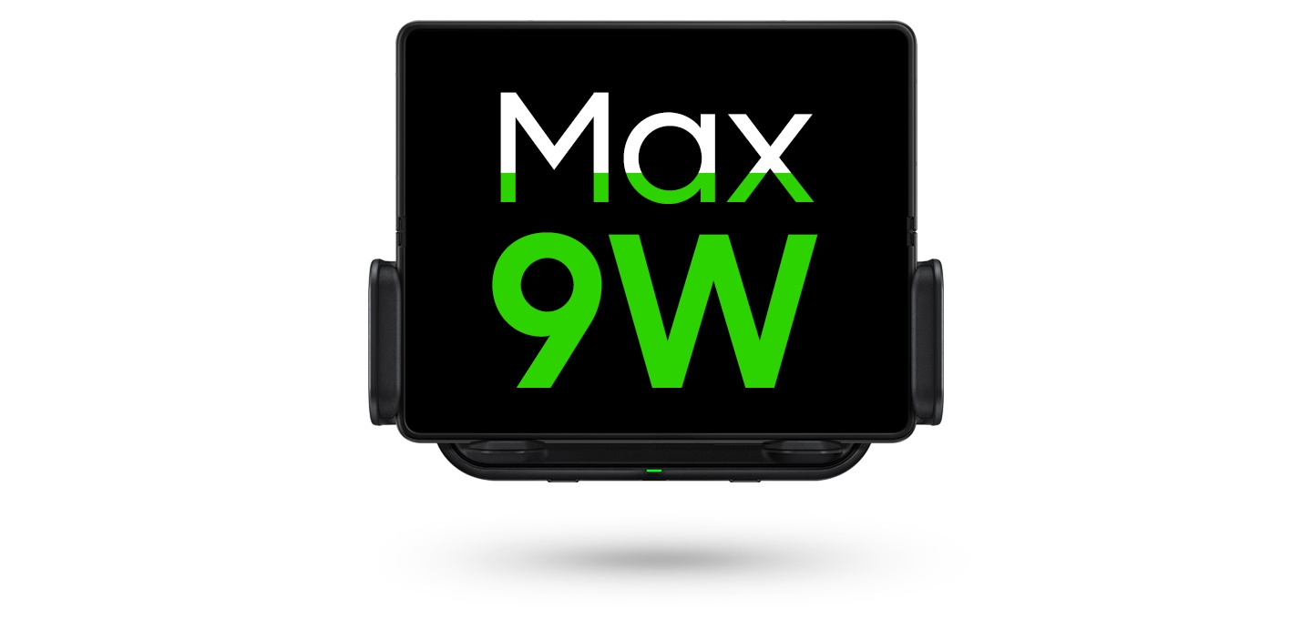 Max 9 W로 빠르게 충전할 수 있음을 보여주는 사진