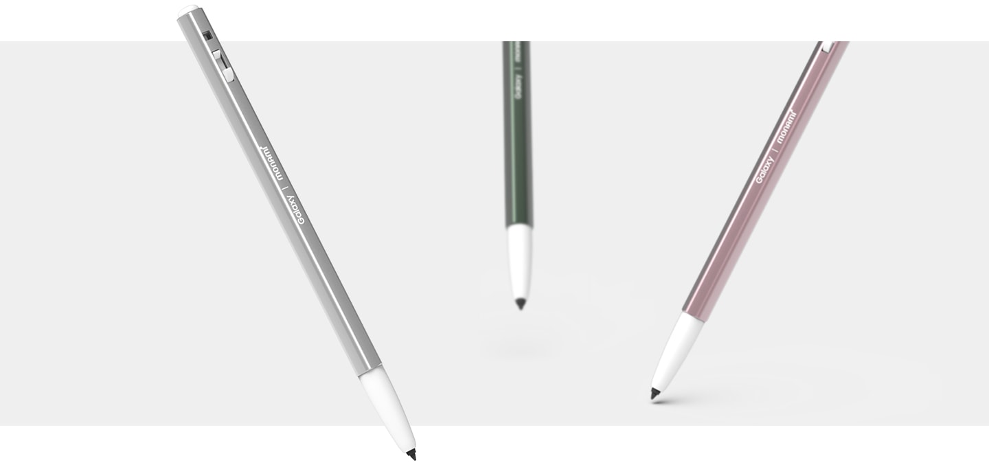 This is the front of three Monami 153 S Pen products, each in a different color.