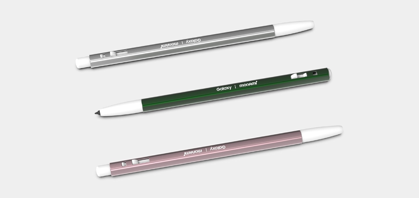 The three Monami 153 S Pen products are listed in different colors. The Monami 135 S Pen in the middle has the pen exposed, and the Monami 135 S Pen on the top and bottom has the pen stored in it.