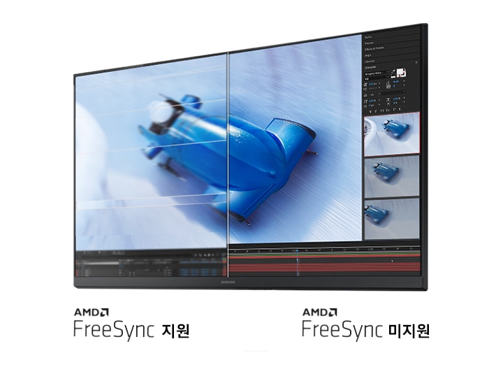 AMD FrereSync 기술로 빠른 액션 장면도 매끄럽게 감상할 수 있습니다.