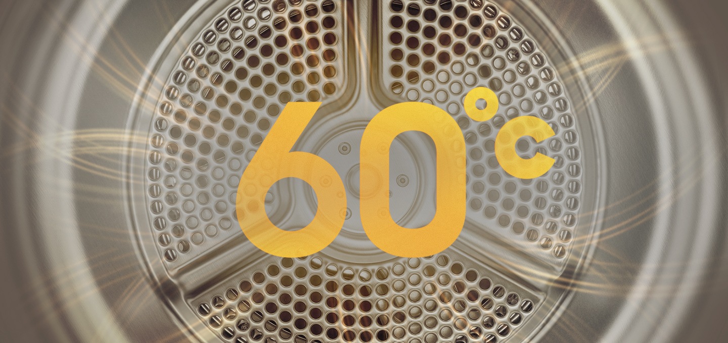 건조통 내부 온도가 60˚C 가 넘지 않는다는 이미지를 보여주고 있습니다.