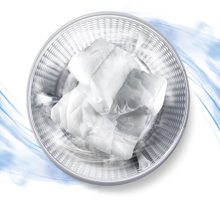 건조통 내부 이불이 깨끗하게 에어워시 되고 있는 모습입니다.