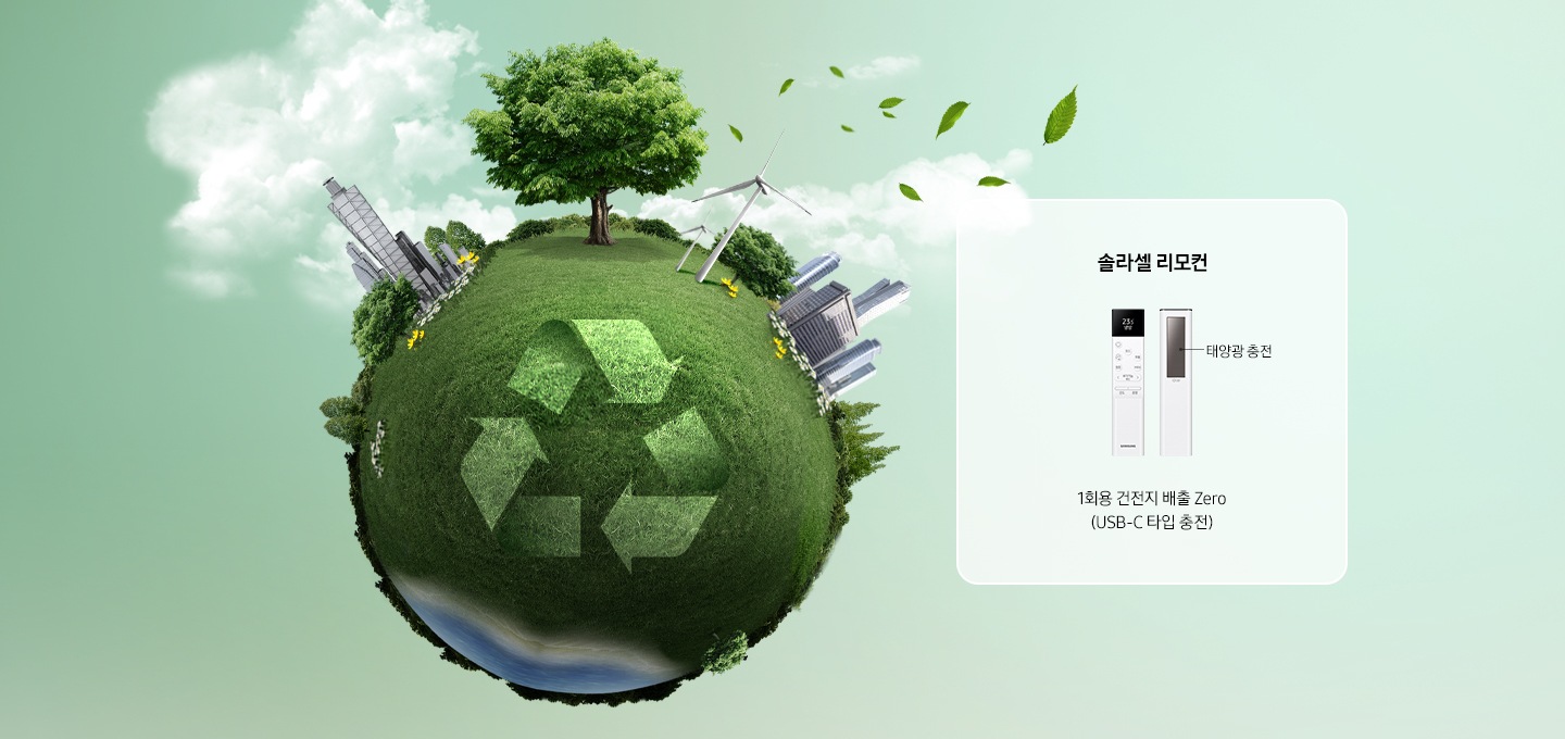 지구본 모양의 이미지와 리모컨 이미지 및 문구가 보여집니다. 