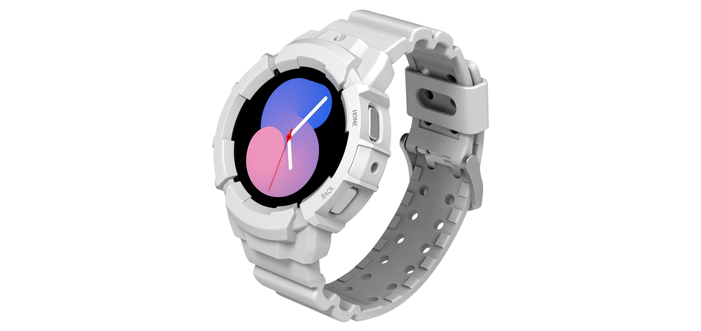 갤럭시 워치  풀커버 오리지널 팩에 워치가 장착 되어있는 이미지 입니다.