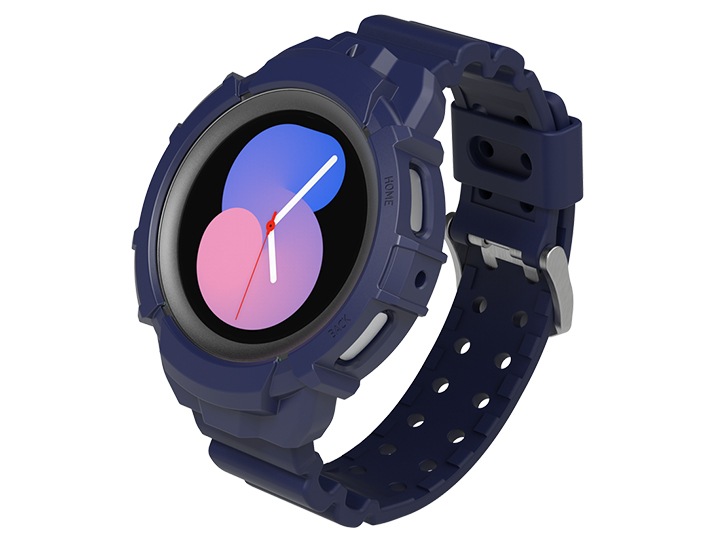 갤럭시 워치  풀커버 오리지널 팩에 워치가 장착 되어있는 이미지 입니다.