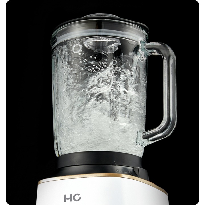 해피콜 블렌더 브리즈 베이직 플러스의 모터가 회전하며 내용물이 블렌딩되는 이미지입니다.