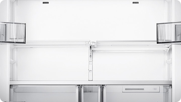 냉장고 RF84C906BCW 모델의 플랫한 내상컷 이미지 입니다.