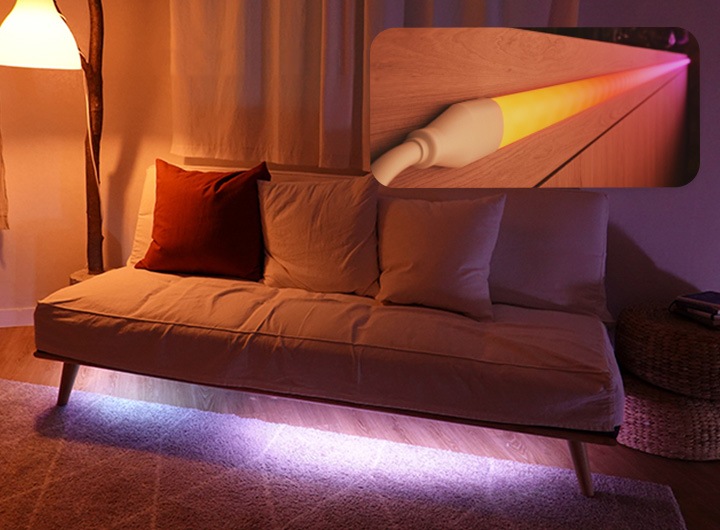 그라디언트 라이트 스트립 2m라 설치 이미지 입니다.