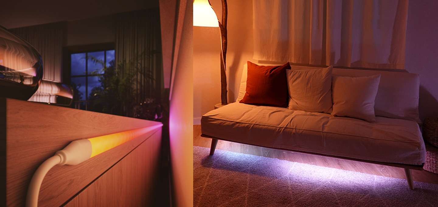 그라디언트 라이트 스트립 2m라 설치 이미지 입니다.