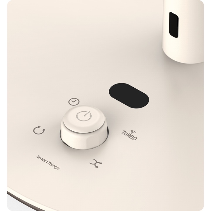 선풍기 전자식 조그다이얼이 있는 하단부가 확대된 이미지입니다.