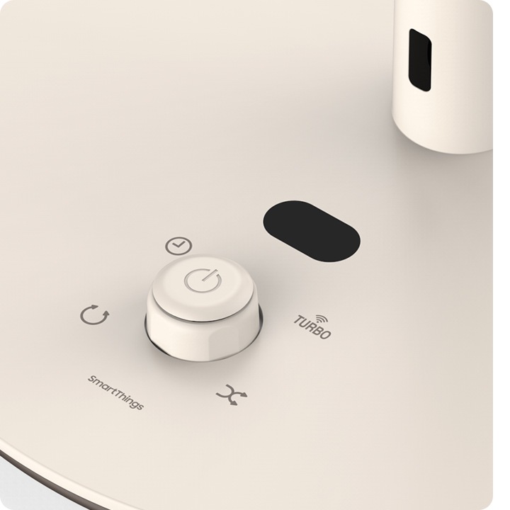 선풍기 전자식 조그다이얼이 있는 하단부가 확대된 이미지입니다.