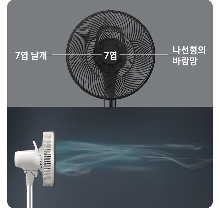 7엽 날개와 부드러운 바람을 효과로 나타낸 이미지입니다.