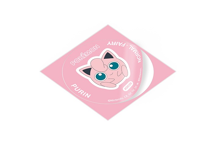 갤럭시 버즈2 프로 포켓몬 버즈 케이스 (푸린) 제품에 동봉 된 푸린 스티커 제품이 보여집니다.