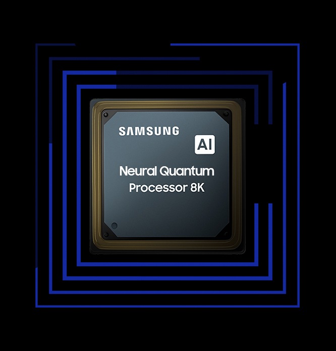 삼성 뉴럴 퀀텀 프로세서 8K 칩이 보입니다.