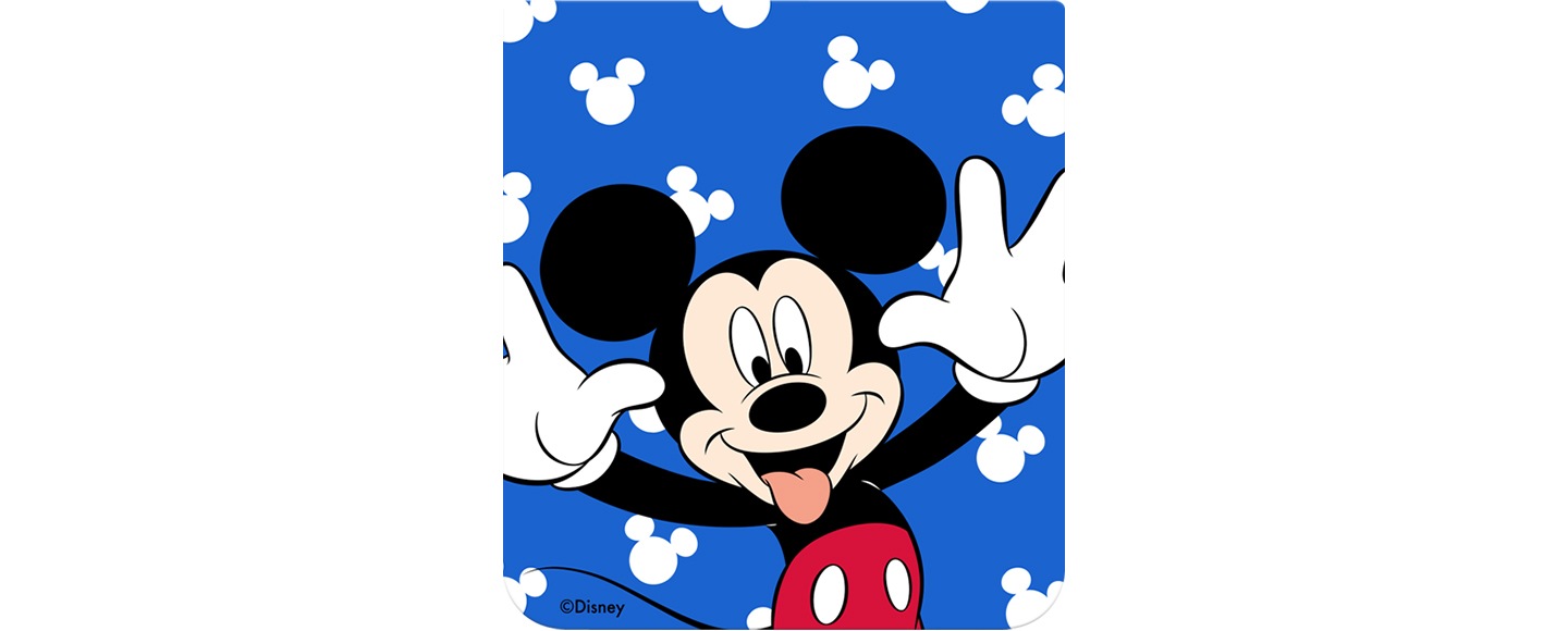 갤럭시 Z 플립5 디즈니 플립수트 카드(블루)의 제품 확대 이미지가  보여집니다.