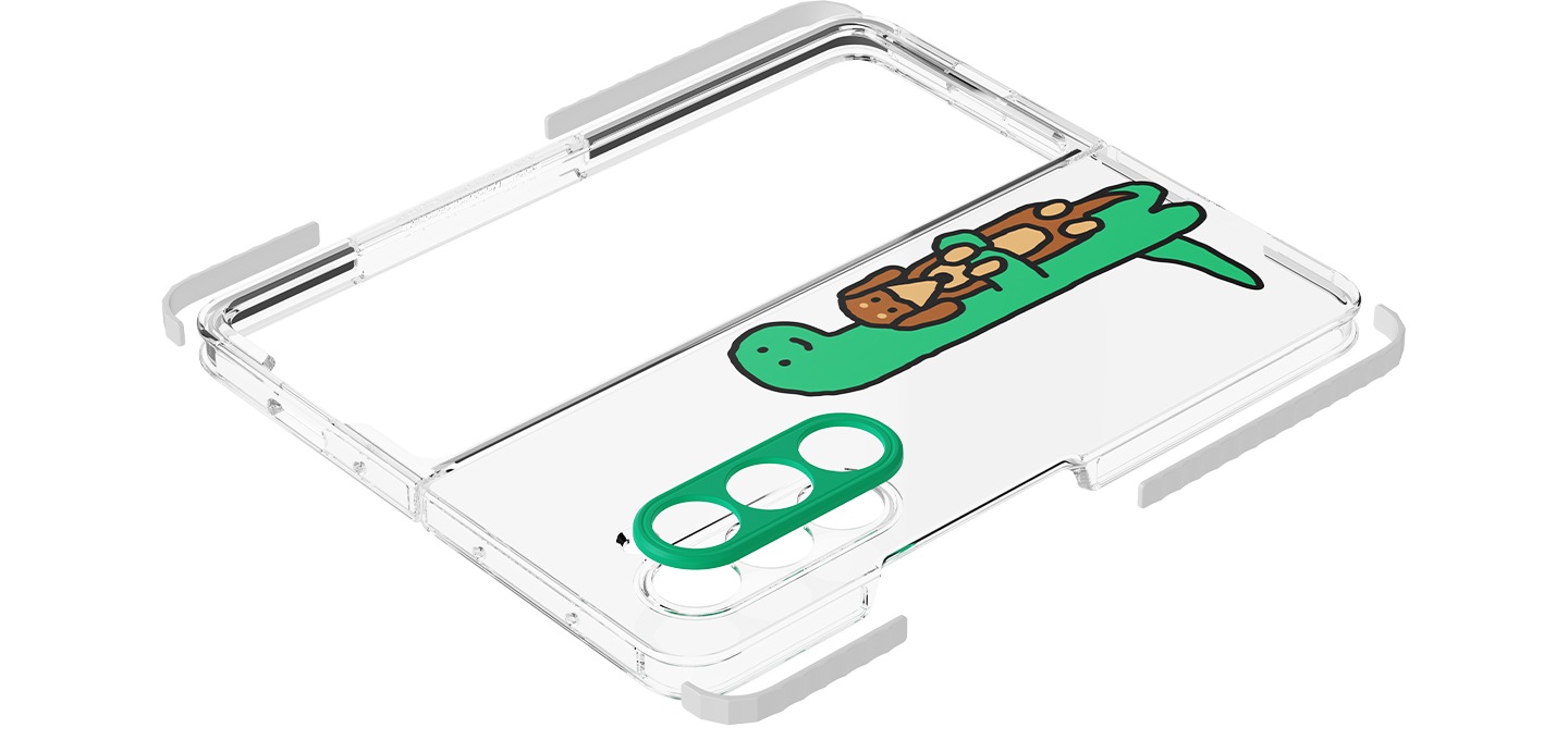 갤럭시 Z 폴드5 조구만 스튜디오 케이스가 놓여져 있습니다.