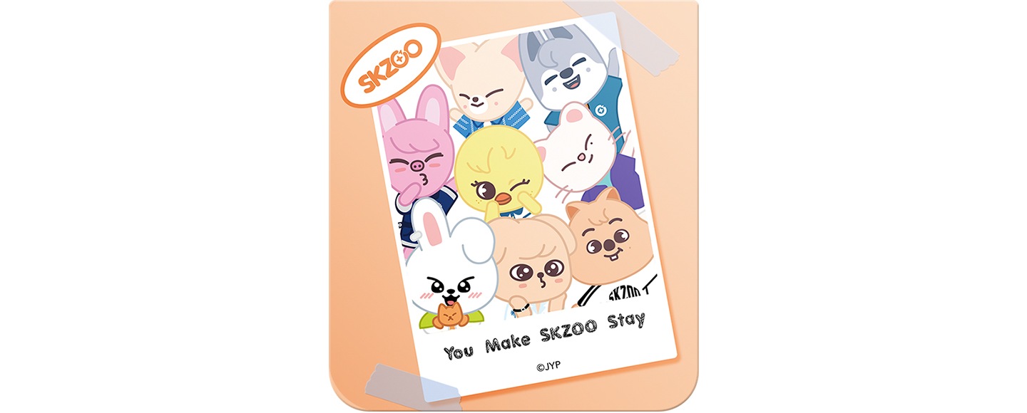 갤럭시 Z 플립5 SKZOO 수트 케이스 with 플립수트 카드 정방형 이미지입니다.