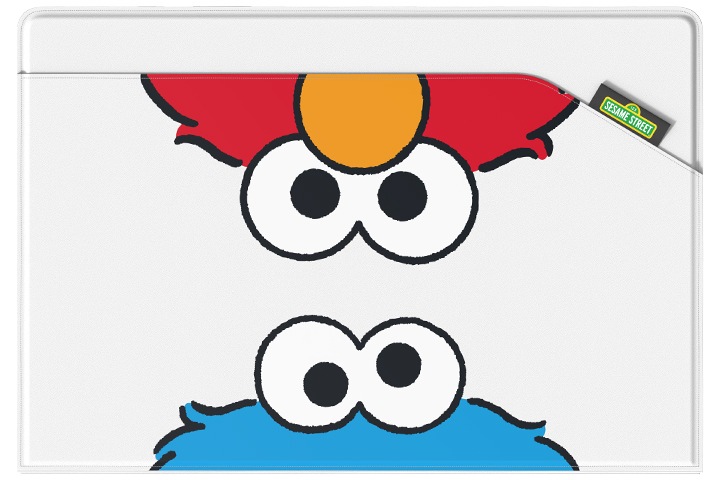 갤럭시 탭 세서미 스트리트 엔벨롭 커버 제품에 갤럭시 탭을 장착되어 보여집니다.