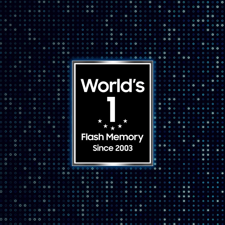 플래시 메모리 부문 세계 1위임을 알려주는 이미지 입니다.