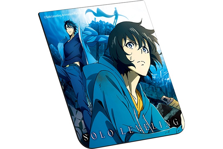 갤럭시 Z 플립5 나 혼자만 레벨업 플립수트 카드 (1매)가 오른쪽 윗부분 뒤로 30도 기울어진 정면 이미지입니다.