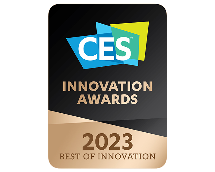 CES 최고 혁신상 수상 로고를 보여주고 있습니다.