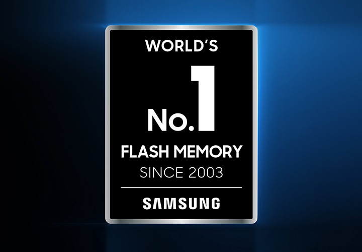 플래시 메모리 부문 세계 1위임을 알려주는 이미지 입니다.
