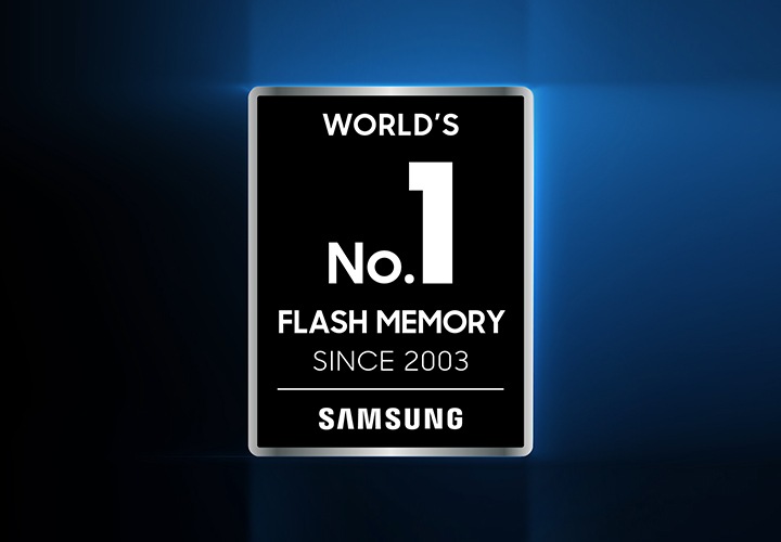 플래시 메모리 부문 세계 1위임을 알려주는 이미지 입니다.