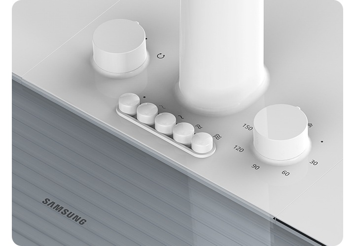 에어컨 하단부 클래식 버튼 조작부가 확대 되어 보여집니다. 