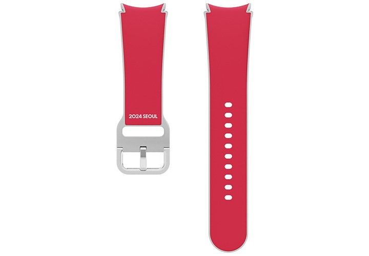 갤럭시 워치 스카이코랄 비비드 스트랩 (2024 서울색) 제품을 세로로 나열한 정면 이미지입니다.