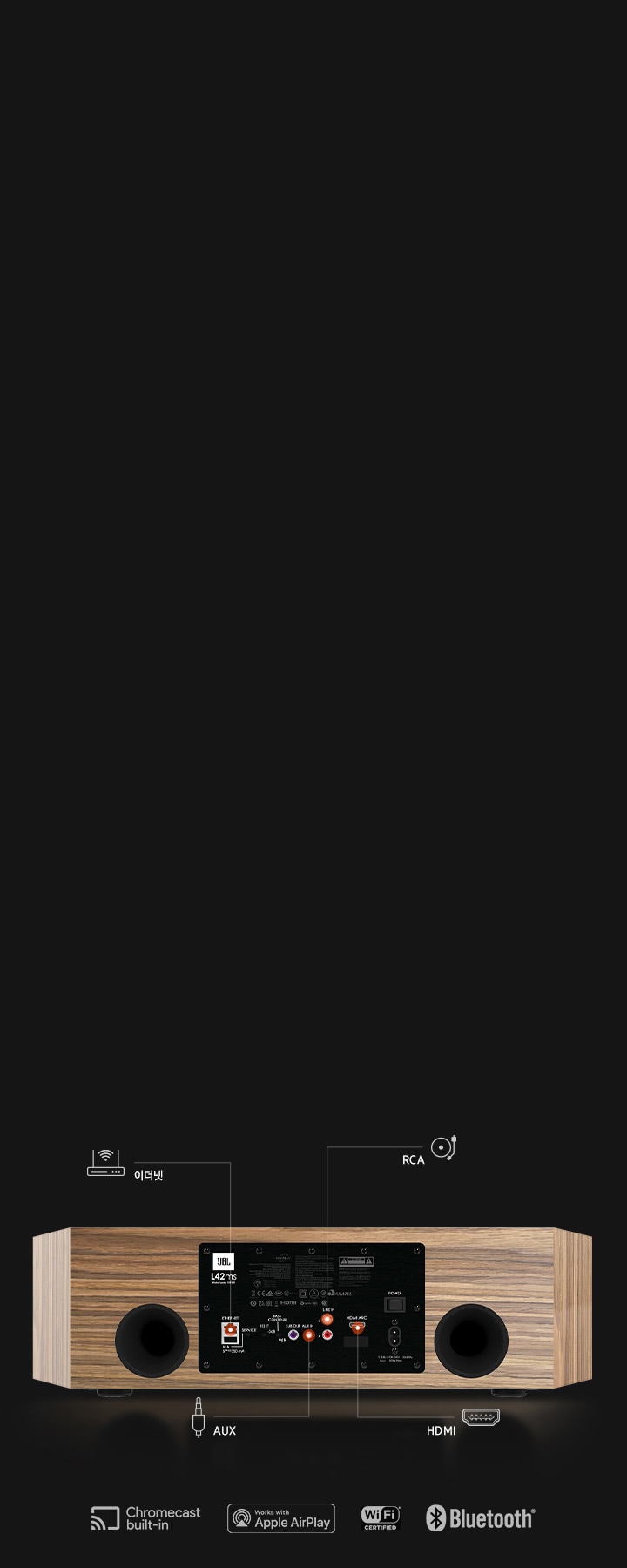 제품 후면부에 있는 네트워크 연결부가 보입니다.