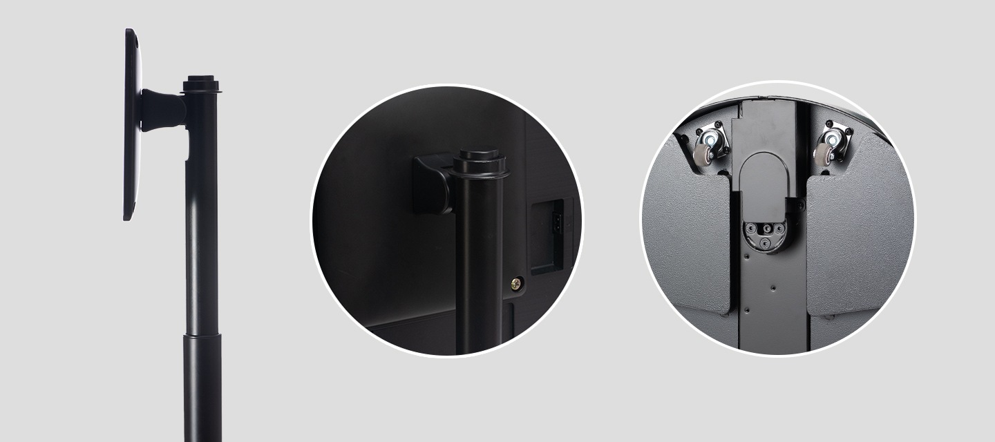 스마트 무빙 스탠드 하단 후면의 상세 이미지를 보여주고 있습니다. 