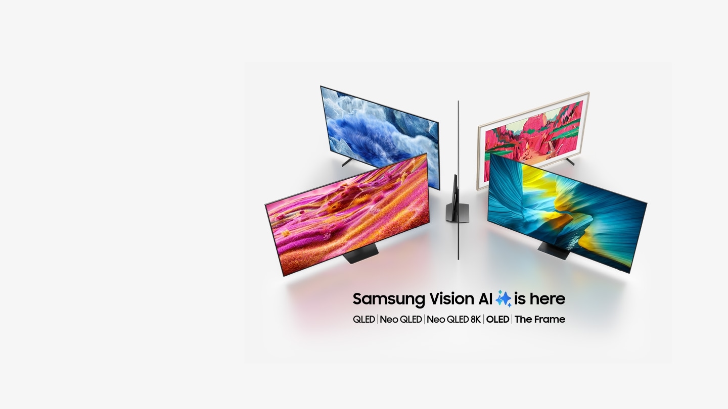 삼성 TV 모델인 QLED, Neo QLED, Neo QLED 8K, OLED, 그리고 The Frame 그리고, 삼성 Vision AI가 있으며,  이미지를 클릭하면 TV 기획전 페이지로 이동합니다.