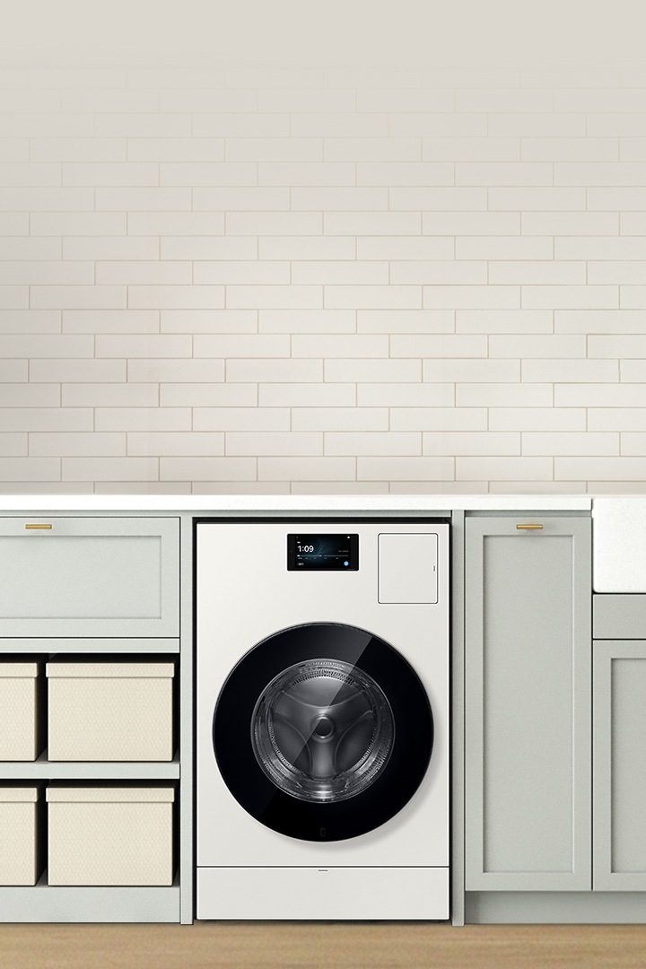 세탁실에 Bespoke AI 콤보가 설치되어 있는 