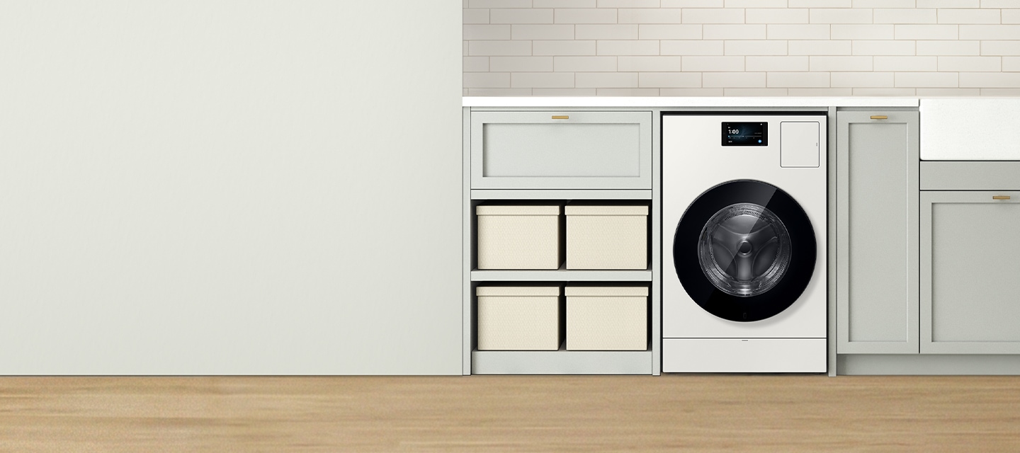 세탁실에 Bespoke AI 콤보가 설치되어 있는 