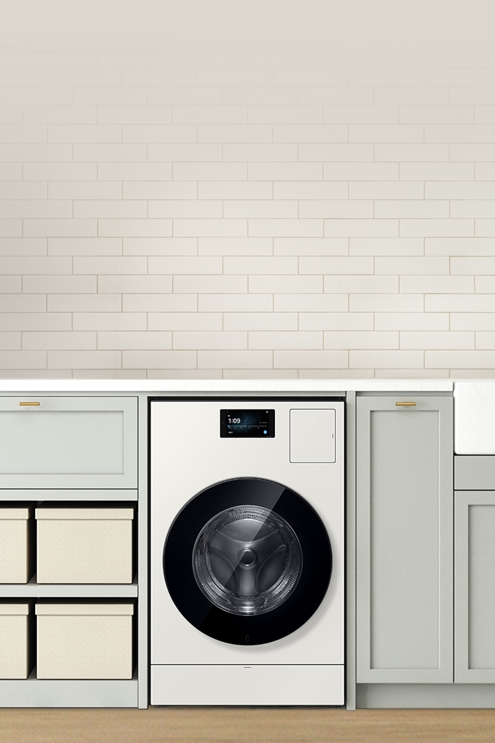 세탁실에 Bespoke AI 콤보가 설치되어 있는 