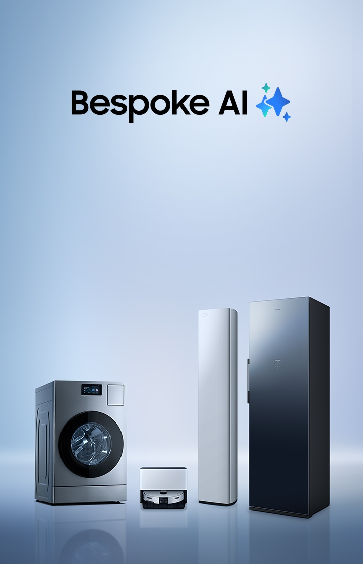 에어드레서, 에어컨, 로봇 청소기와 콤보 등 4개의 Bespoke AI 가전이 배치되어 있다.   이미지 클릭 시 콤보 제품 모두 보기 페이지로 이동한다.