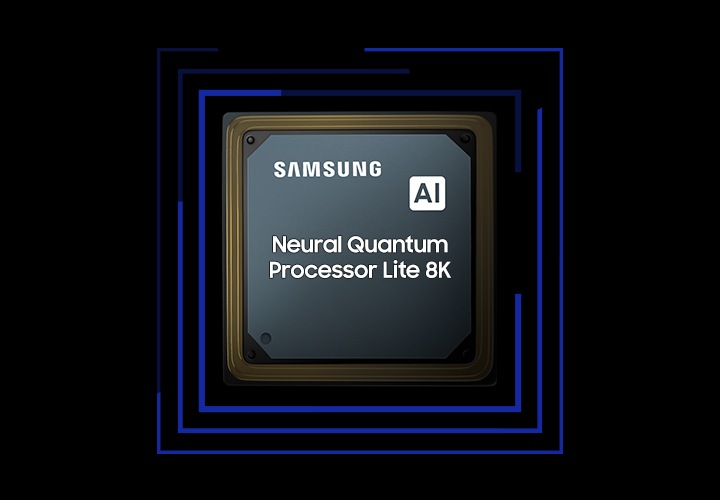 삼성 뉴럴 퀀텀 프로세서 라이트 8K 칩이 보여지고 있습니다.