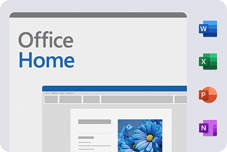 Office Home이라는 문구와 오른쪽에 네 가지 아이콘이 보입니다. 