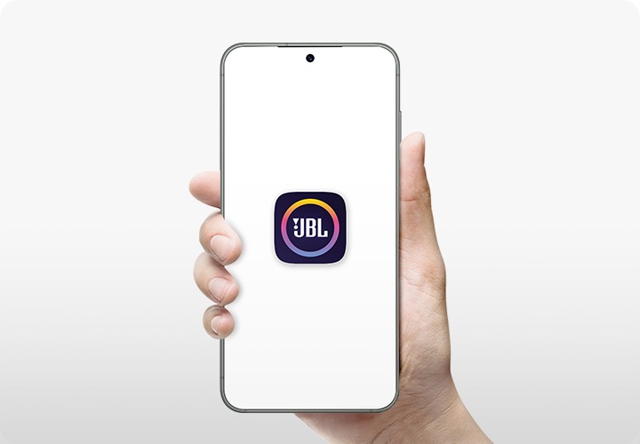 스마트폰 화면에 흰색 배경 위 JBL PARTYBOX 앱 아이콘이 보입니다.