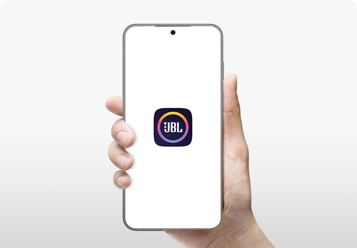 스마트폰 화면에 흰색 배경 위 JBL PARTYBOX 앱 아이콘이 보입니다.