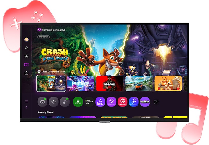 모니터로 게임을 즐길 수 있는 모습을 보여줍니다.